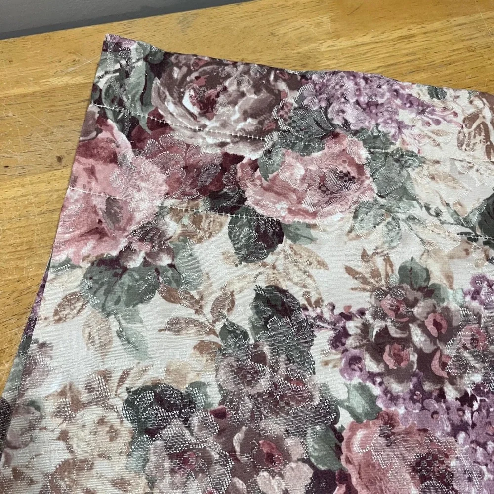 Croscill Vtg Floral Tapestry Valance Mauve Rose Sage 17x86 Rod‎ Pocket Cottage